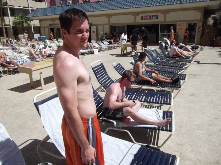 Poolside at what we affectionately called "Skeevy Fever." Please ignore Shaun's facial expressions.