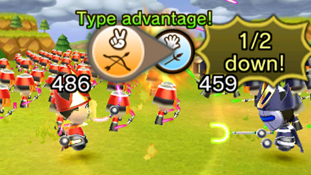 I like how the rock-paper-scissors mechanic actually uses small images of hands forming those shapes...