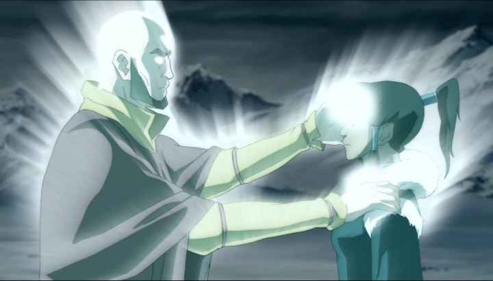 Aang heals Korra