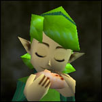 Saria playing her ocarina